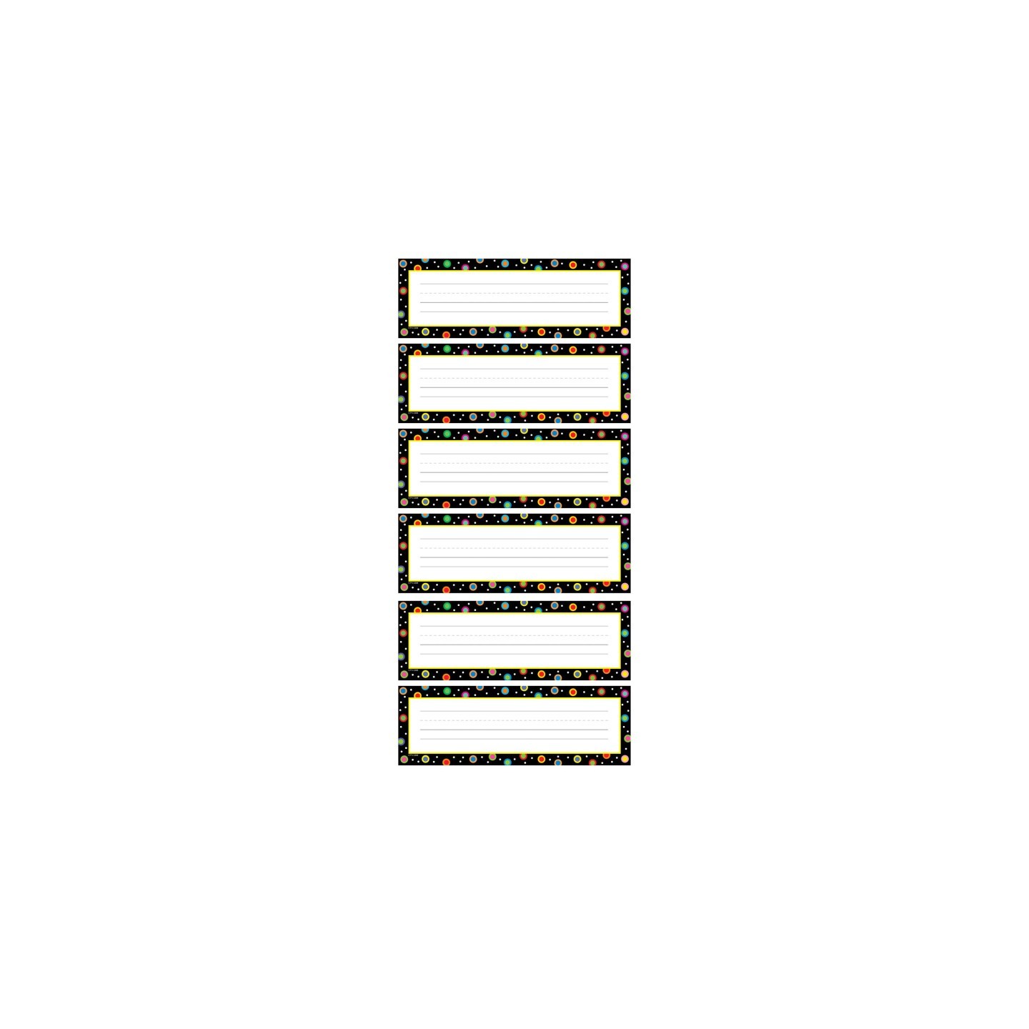 Creative Teaching Press® Dots on Black Name Plates, 36 Per Pack, 6 Packs