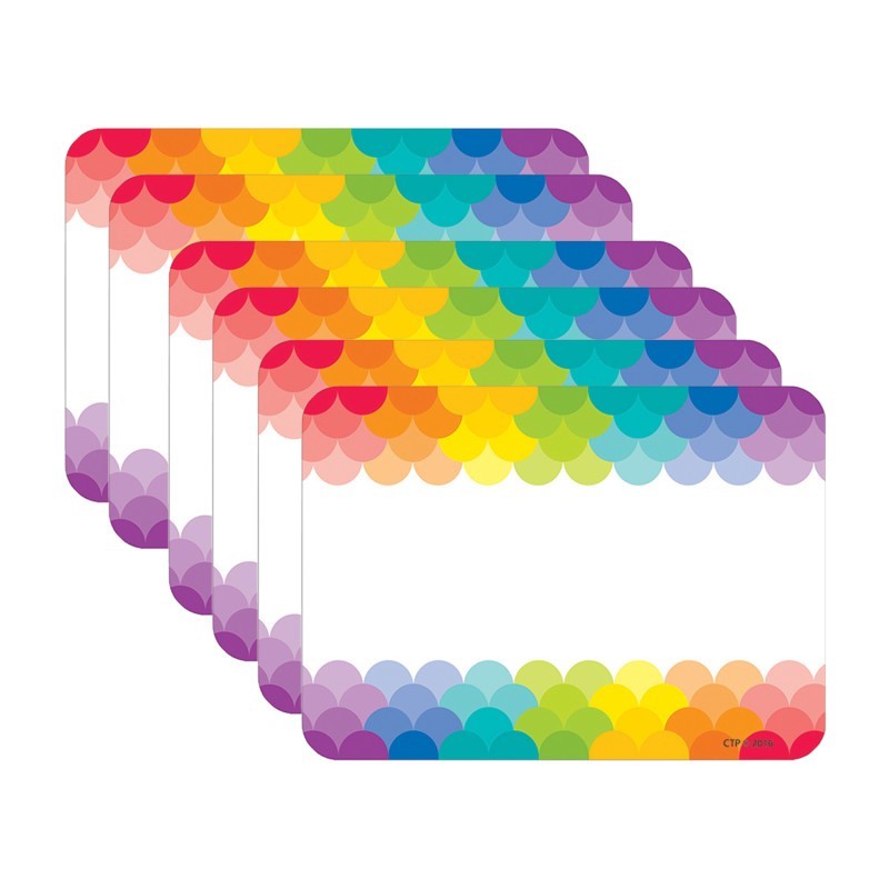 Creative Teaching Press® Painted Palette Rainbow Scallops Name Tag Labels, 36 Per Pack, 6 Packs