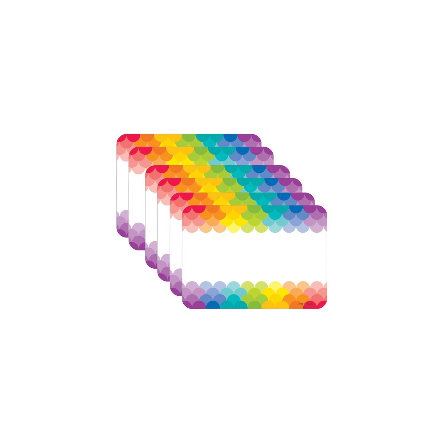 Creative Teaching Press® Painted Palette Rainbow Scallops Name Tag Labels, 36 Per Pack, 6 Packs
