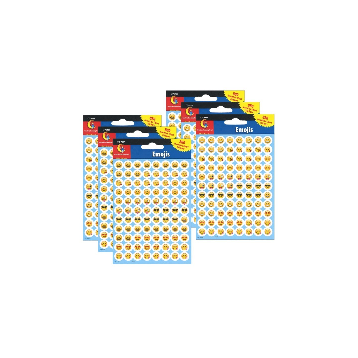 Creative Teaching Press® Emotion Icons Hot Spot Stickers, 0.5", 880 Per Pack, 6 Packs