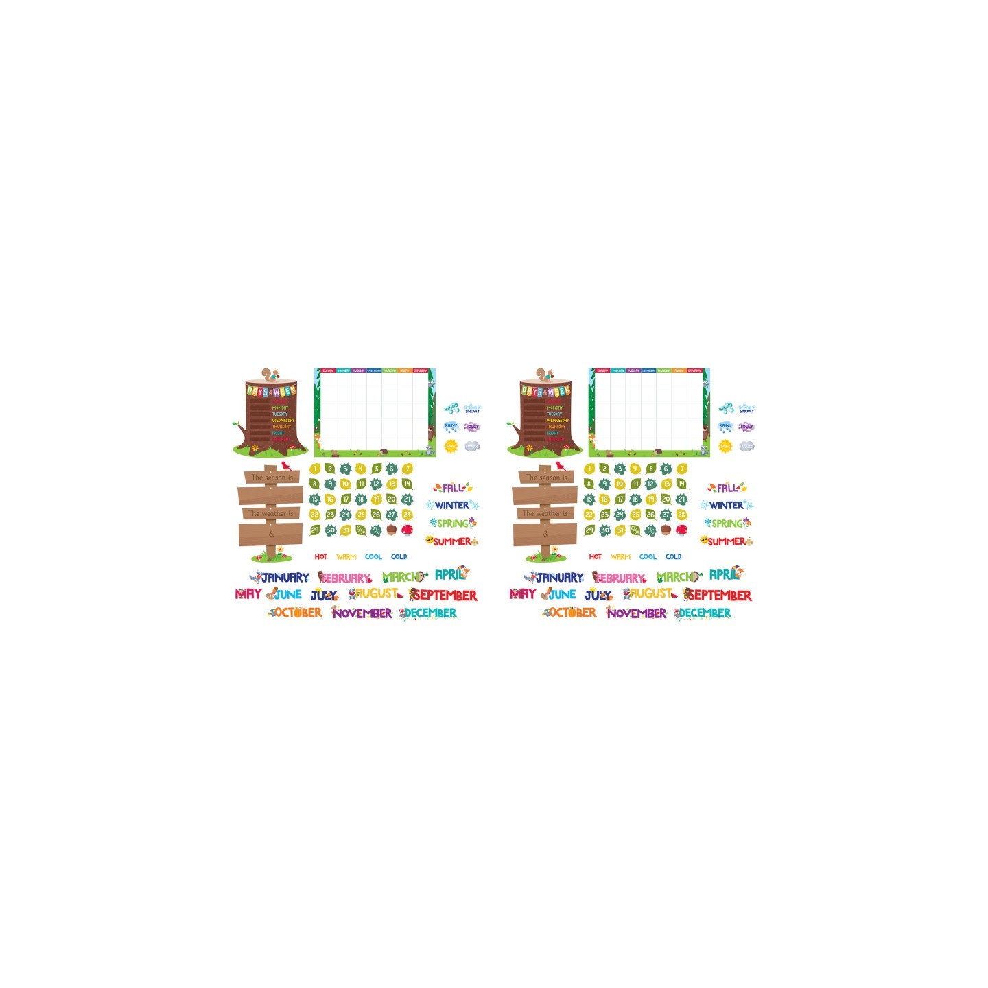 Creative Teaching Press® Woodland Friends Calendar Bulletin Board Set, 2 Sets
