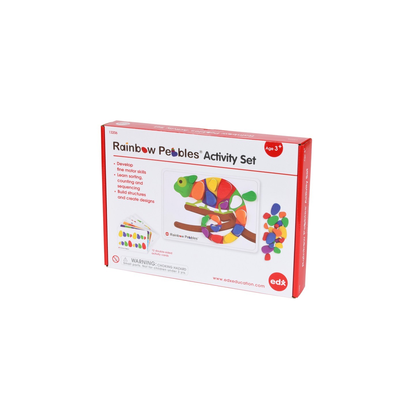 edxeducation® Rainbow Pebbles Activity Set - 48 Pebbles + 24 Activities