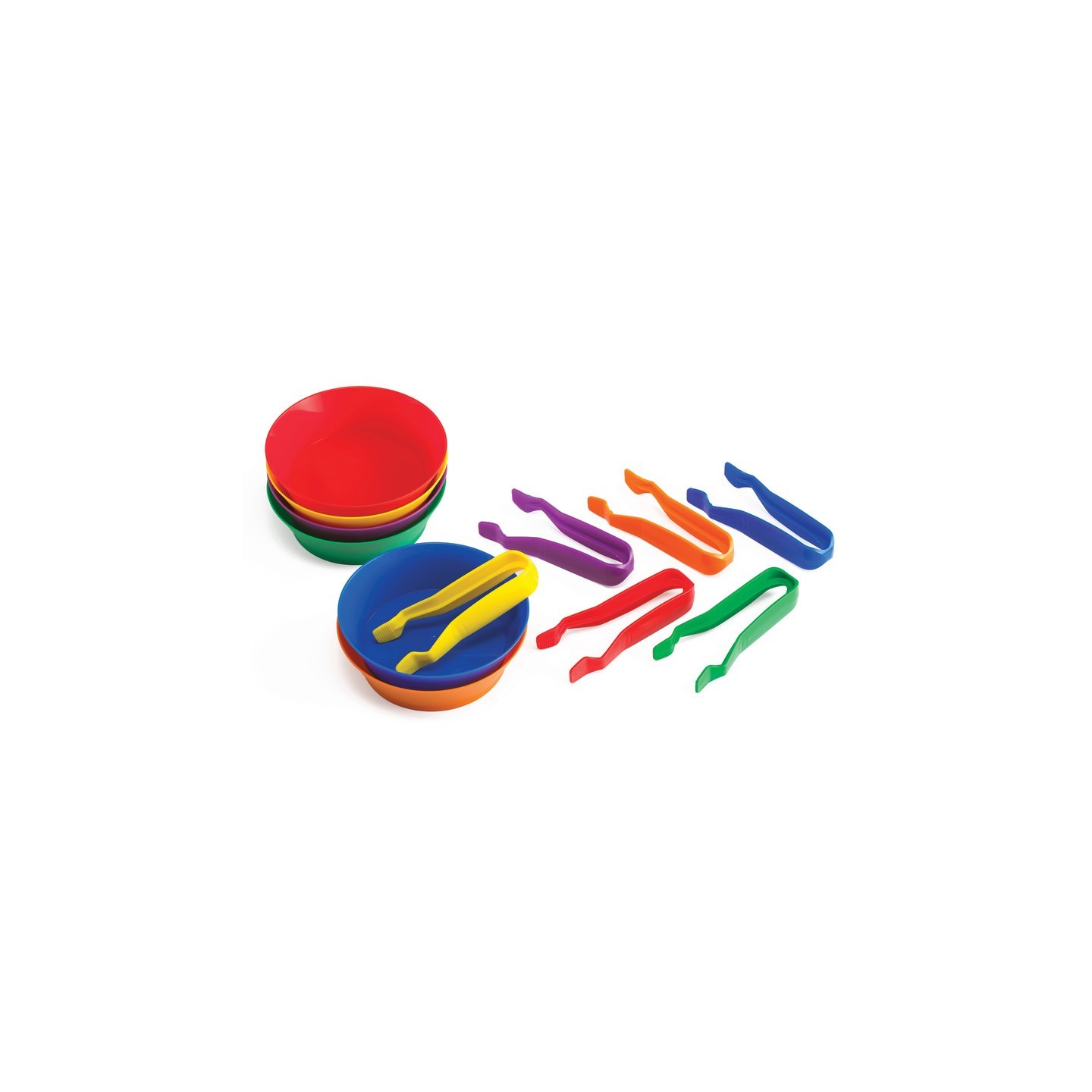 edxeducation® Sorting Bowls & Tweezers - Set of 12 - 18m+ - 6 Colors