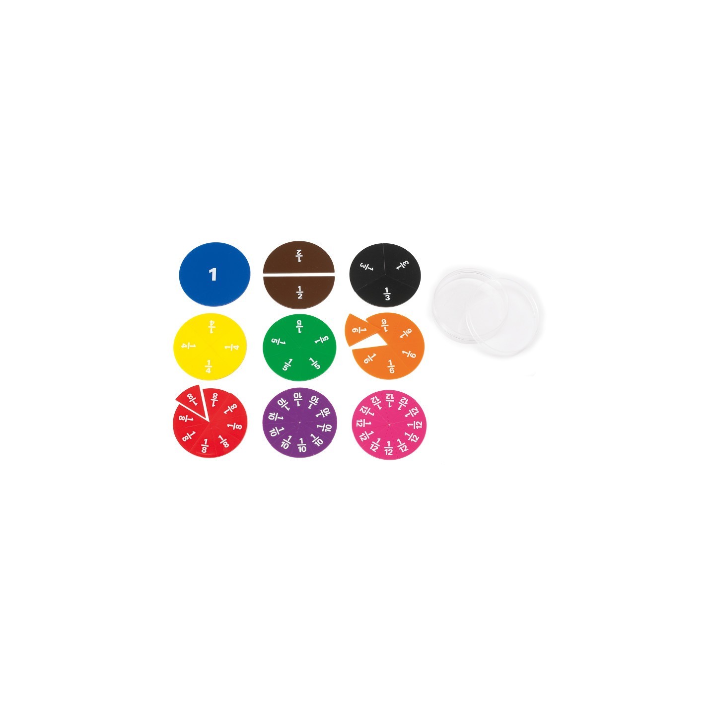 edxeducation® Fraction Circles - Set of 51 - 9 Values & Colors
