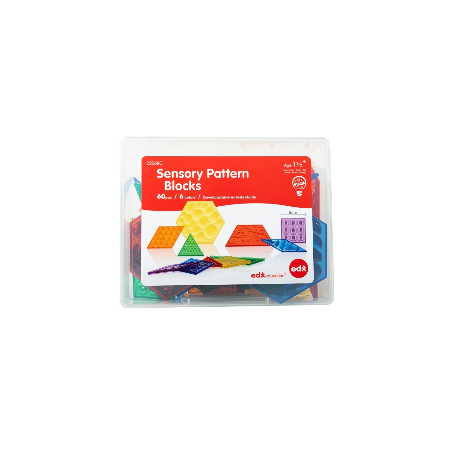 edxeducation® Translucent Sensory Pattern Blocks