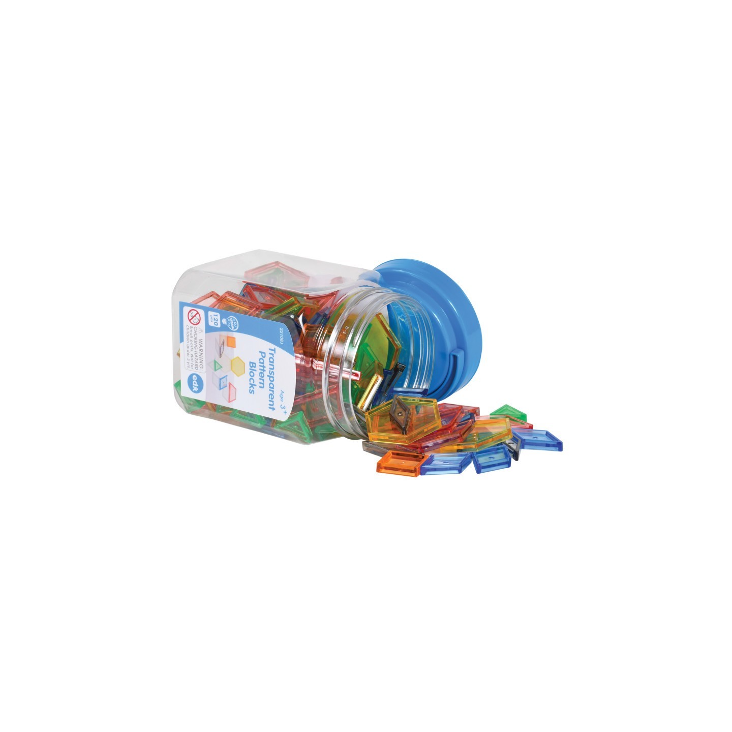 edxeducation® Transparent Pattern Blocks - Mini Jar - Set of 120