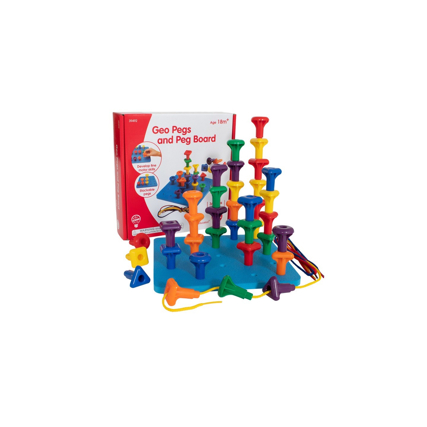 edxeducation® Stacking Shape Pegs & Pegboard Set