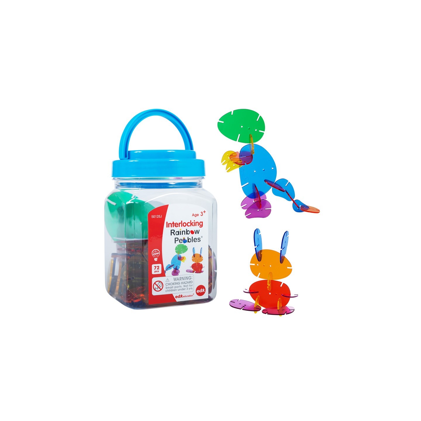 edxeducation® Interlocking Rainbow Pebbles Mini Jar