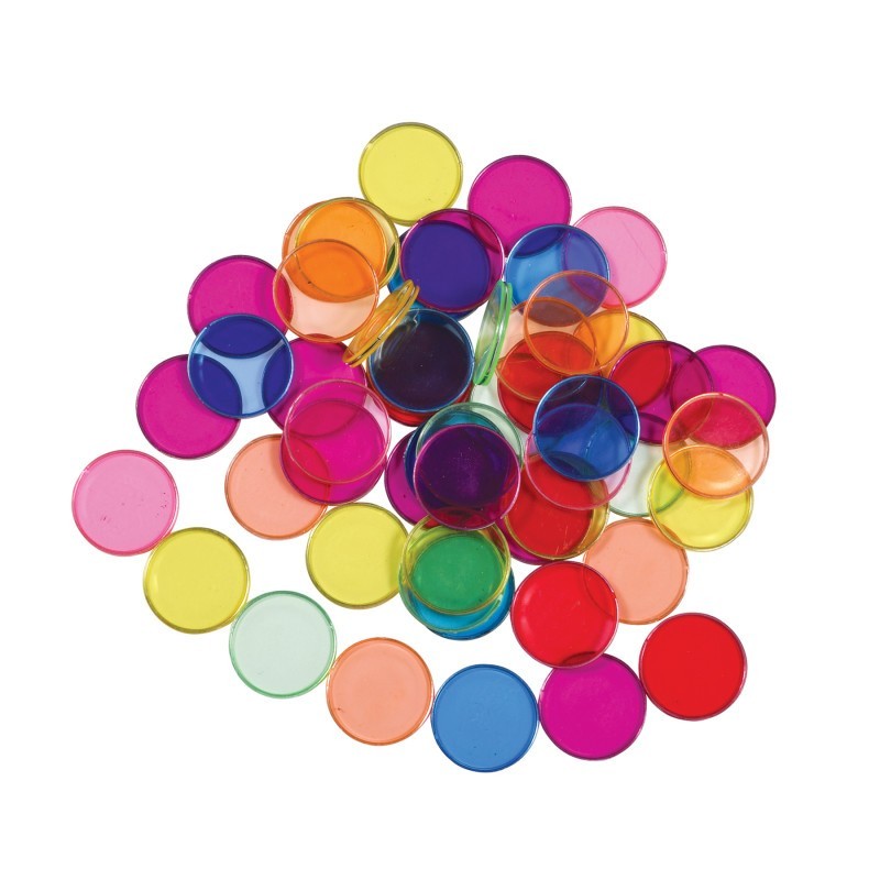 Learning Advantage® Transparent Plastic Counters - Steel-Ringed - Set of 50