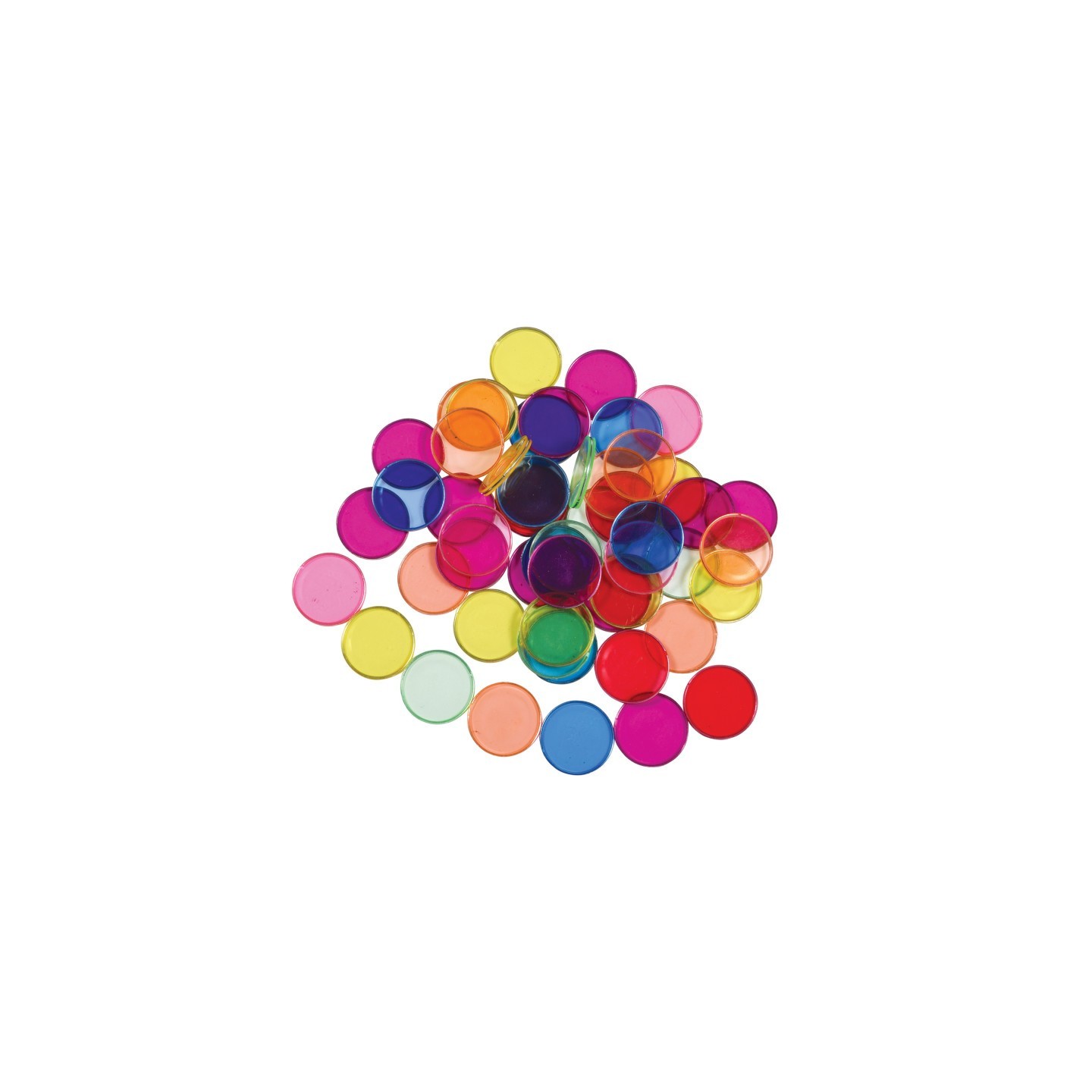 Learning Advantage® Transparent Plastic Counters - Steel-Ringed - Set of 50