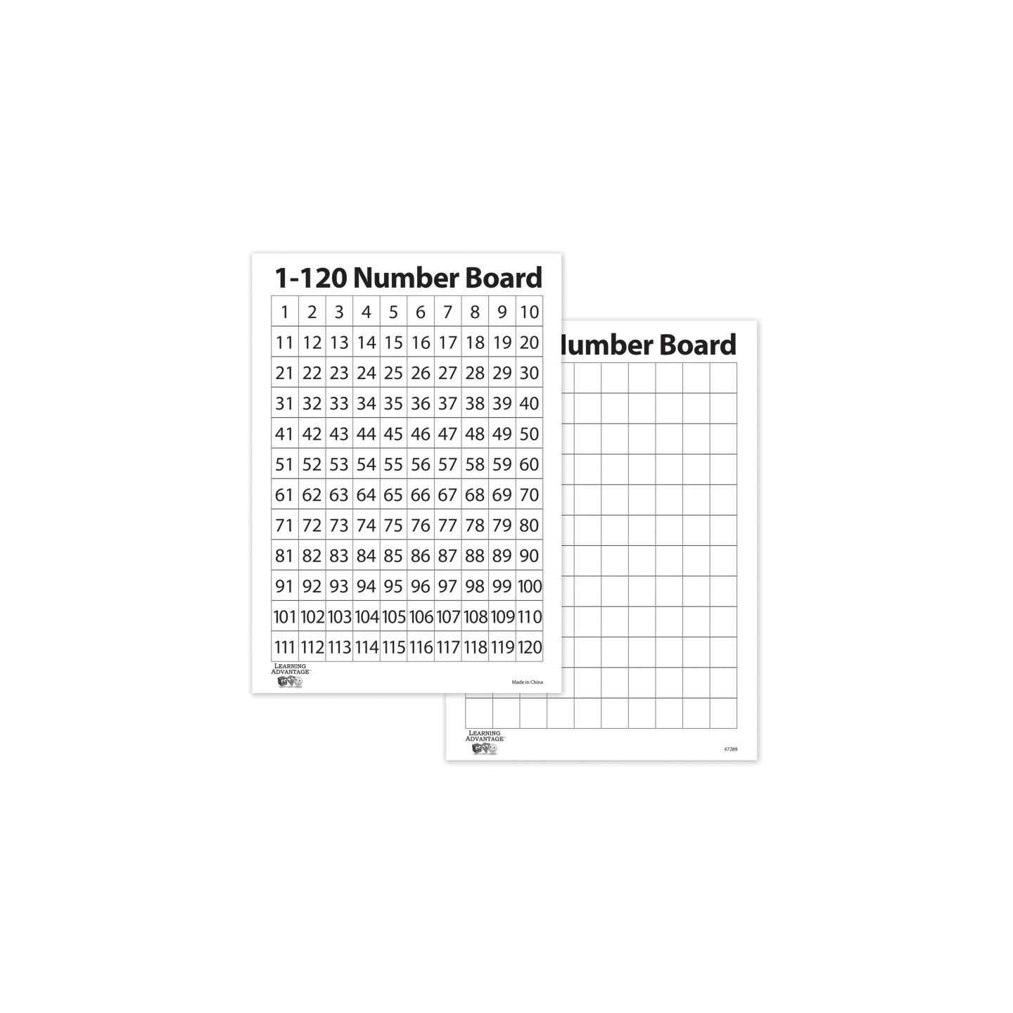 Learning Advantage® 1-120 Number Dry Erase Boards, Set of 10