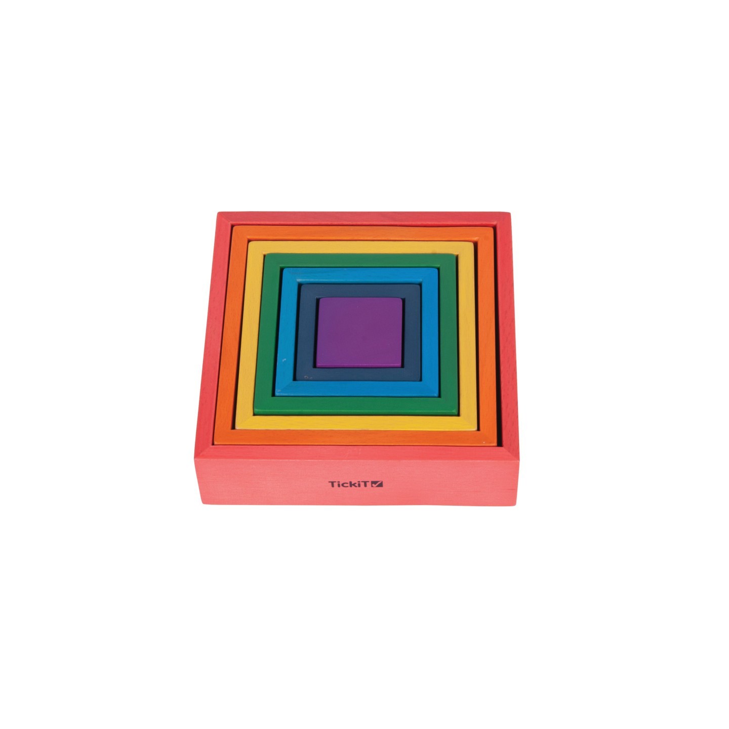 TickiT® Wooden Rainbow Architect Squares - Set of 7