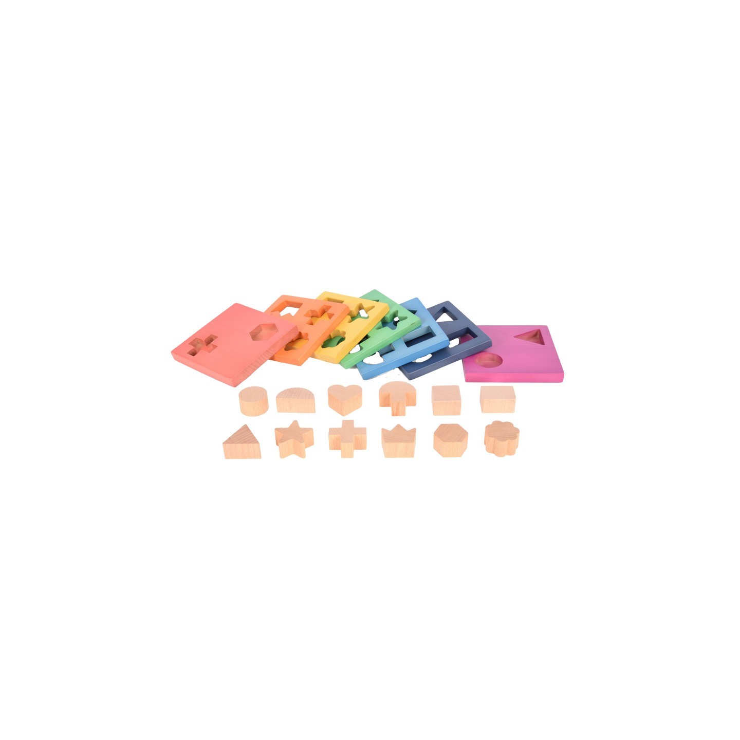 TickiT® Rainbow Wooden Shape Stacker