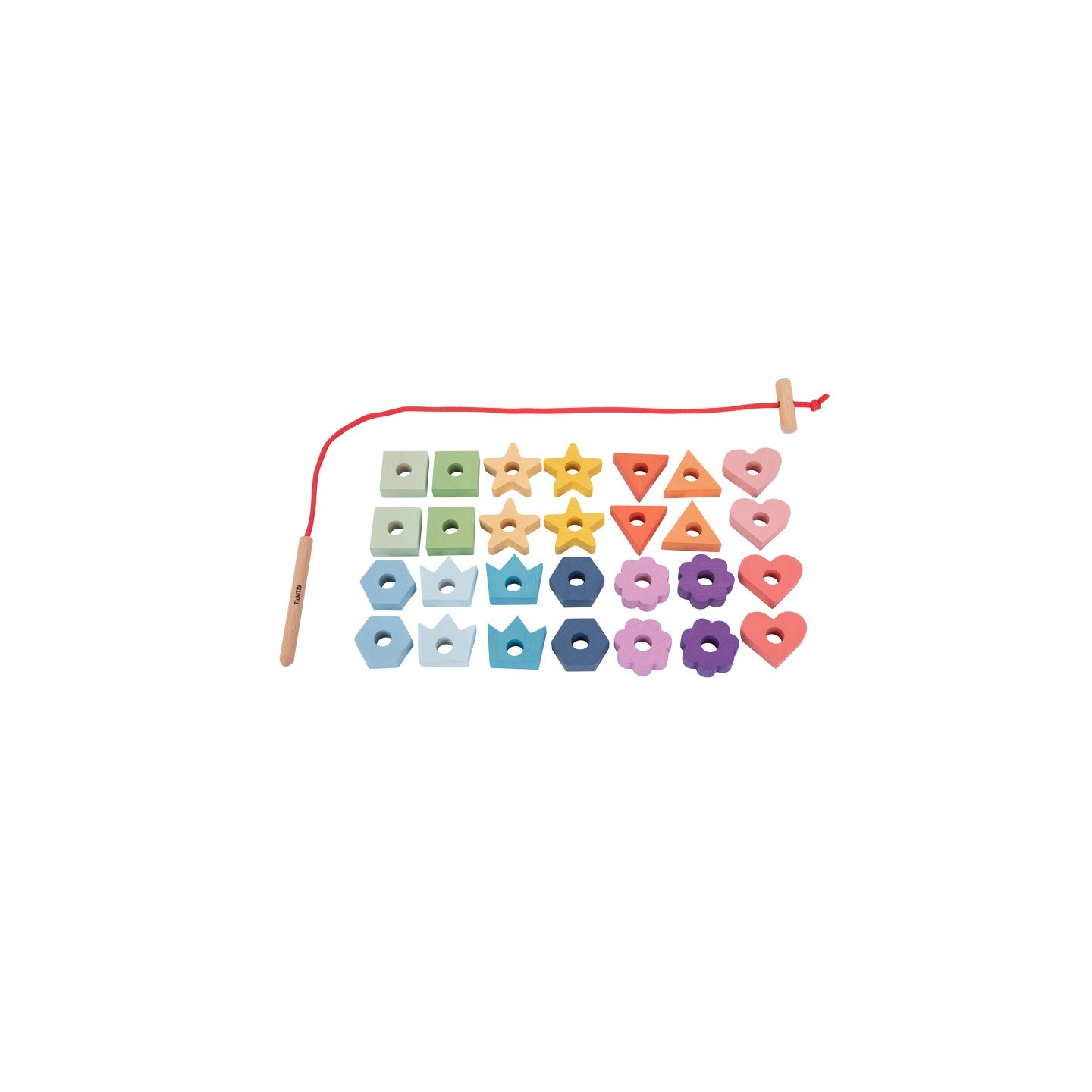 TickiT® Rainbow Wooden Lacing Shapes