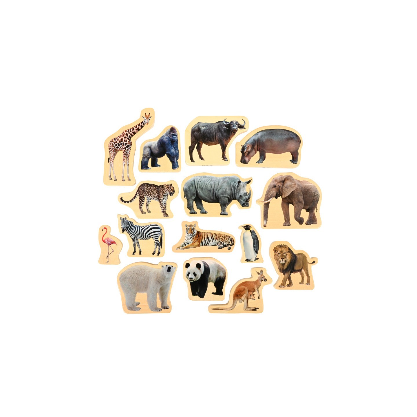 TickiT® Wooden Wild Animal Blocks - Set of 15