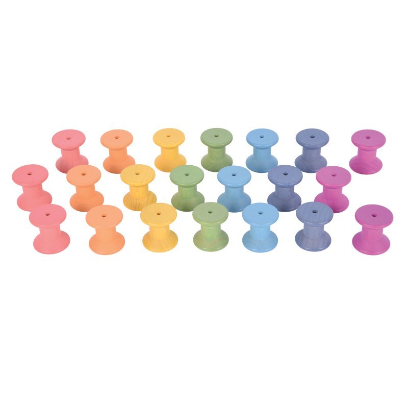 TickiT® Rainbow Wooden Spools - Set of 21