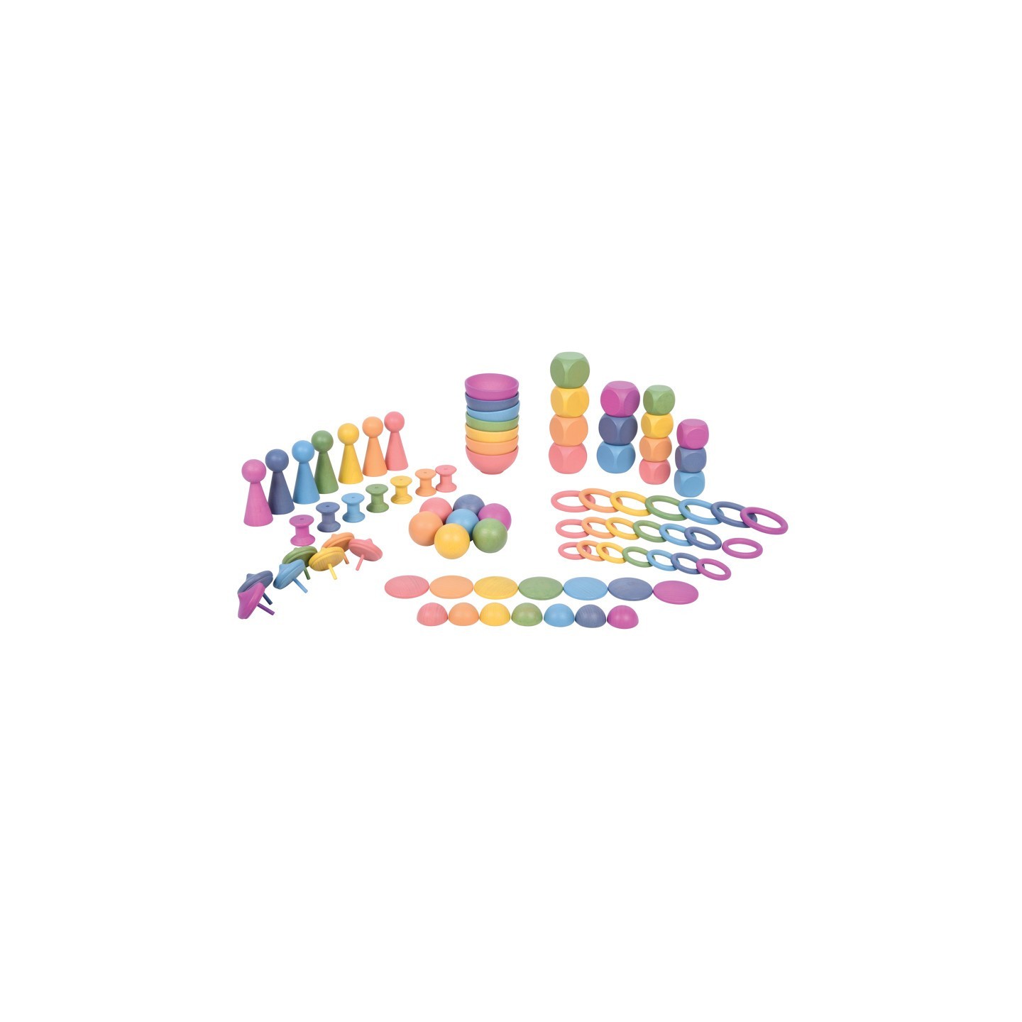 TickiT® Rainbow Wooden Super Set - Set of 84 - 12 Different Shapes in 7 Colors
