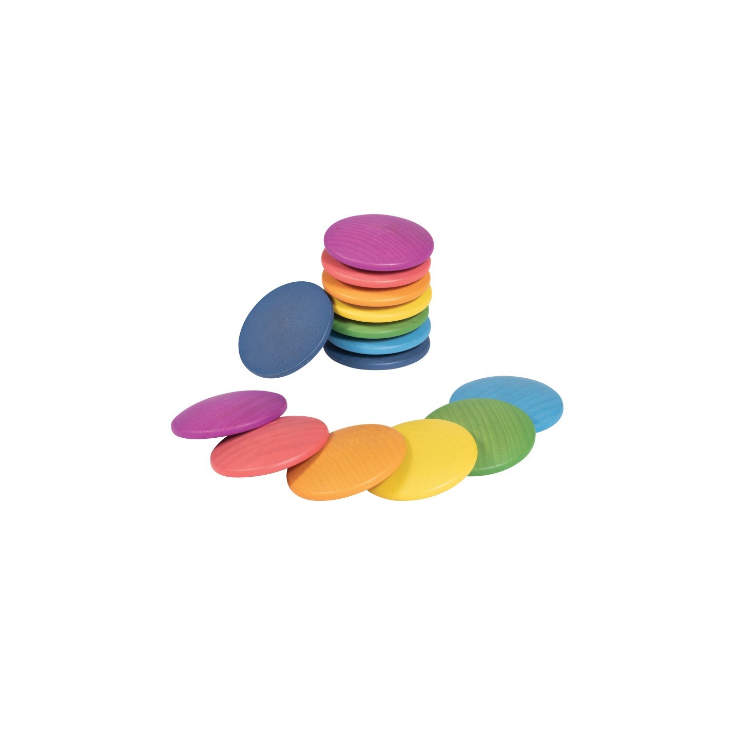 TickiT® Rainbow Wooden Discs - Set of 14