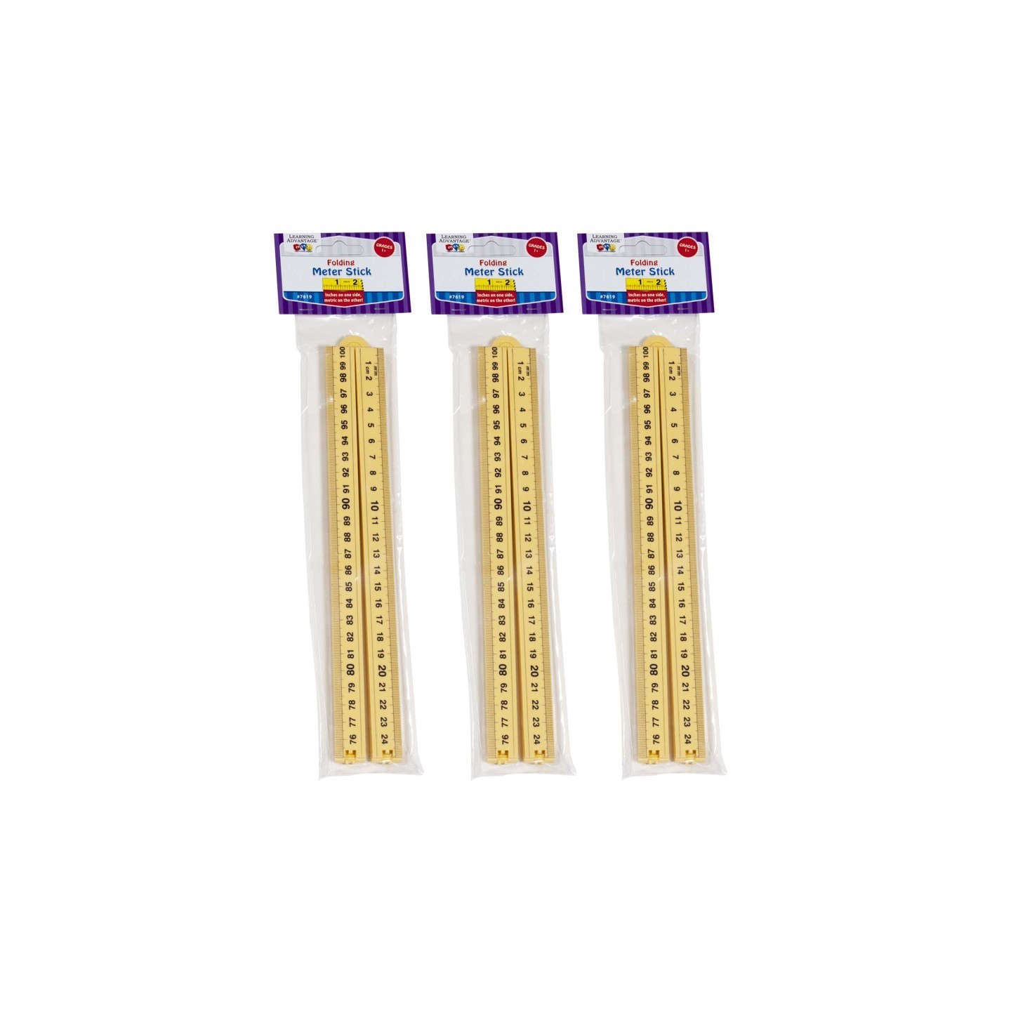 Learning Advantage® Folding Meter Stick, Pack of 3