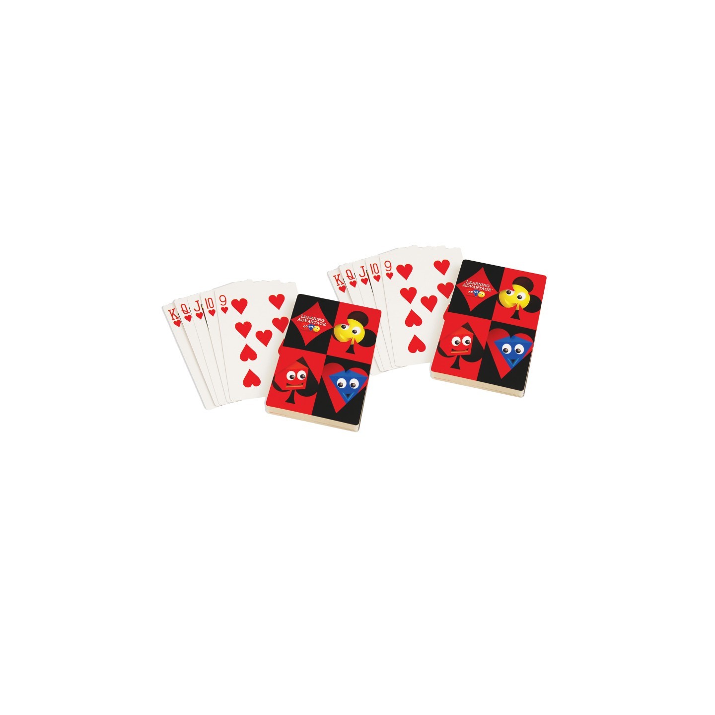 Learning Advantage® Giant Playing Cards, 4.50" x 6.75", 52 Per Pack, 2 Packs