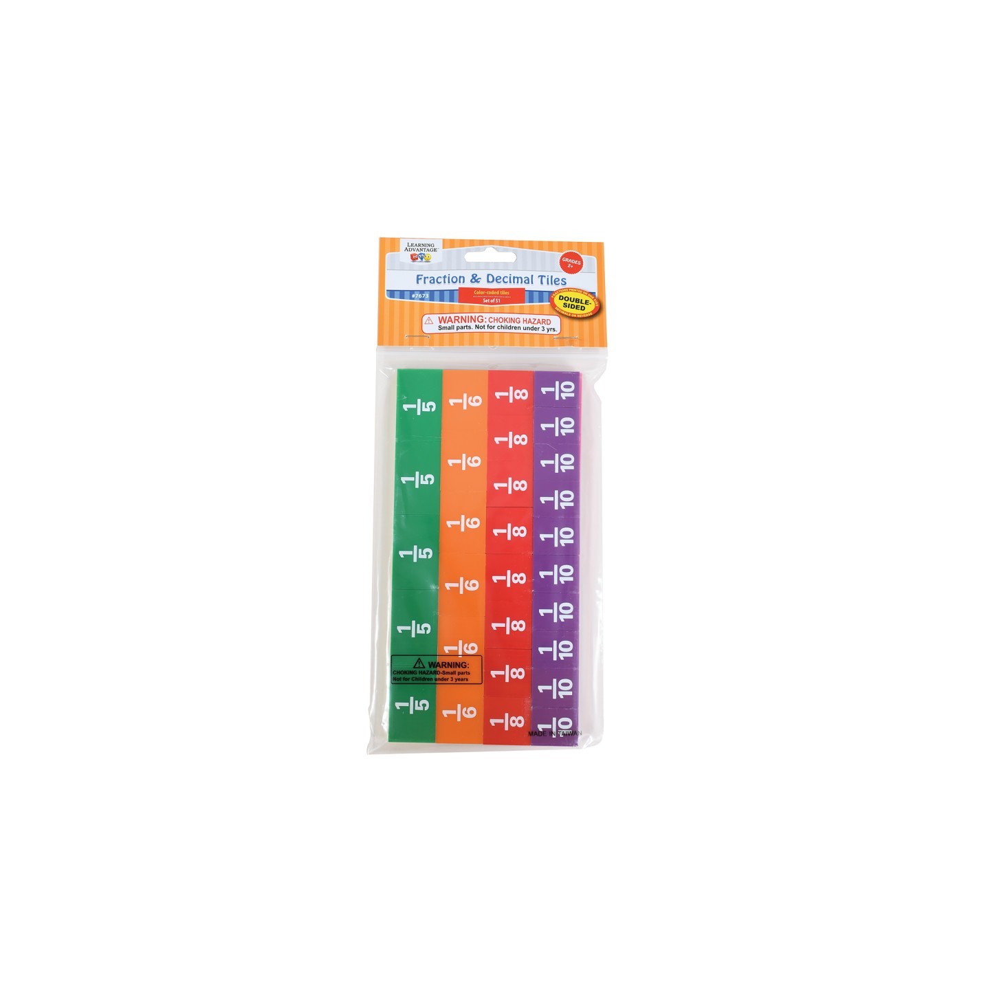 Learning Advantage® Fraction/Decimal Tiles - Set of 51
