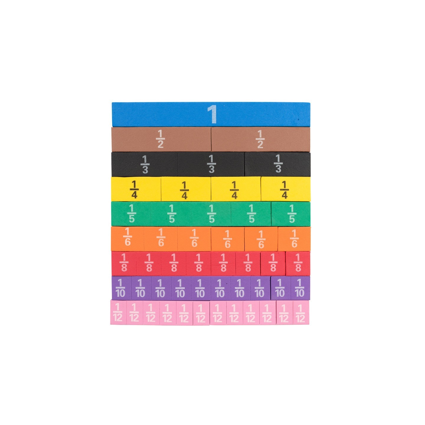 Learning Advantage® Fraction Tiles - Foam - Magnetic - Set of 51