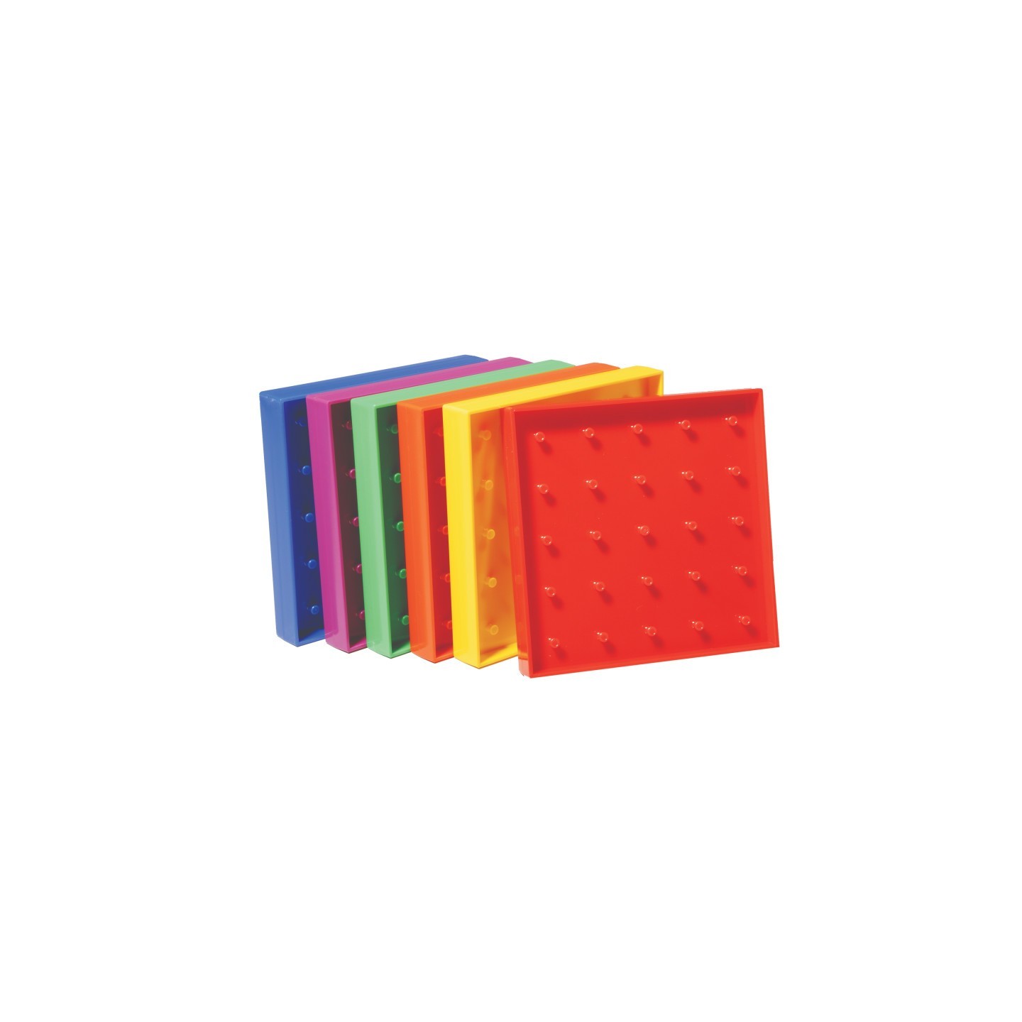 Learning Advantage® Double-Sided Geoboard Set - 5 x 5 Grid / 12 Pin Circular Array - Set of 6
