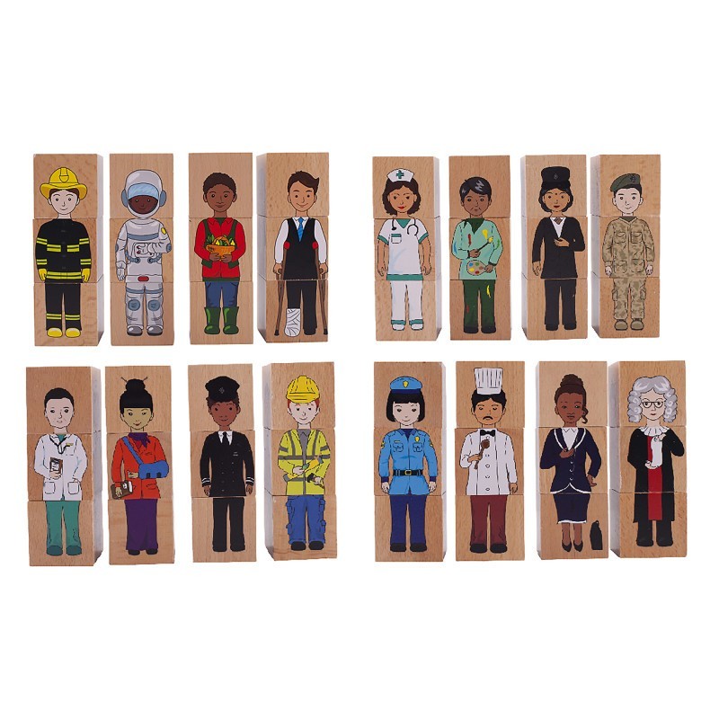 The Freckled Frog Career Mix 'N’ Match Wooden Blocks