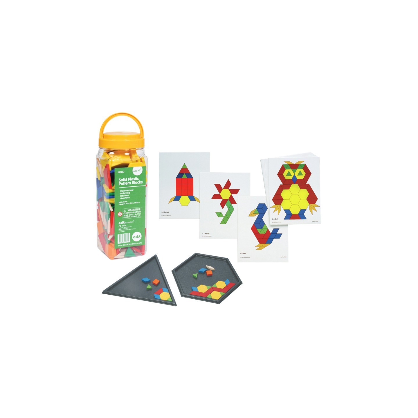 Learning Advantage® Pattern Blocks Kit - Activity Cards, Blocks & Trays