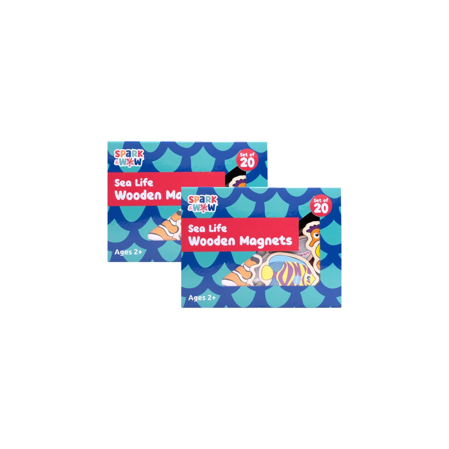Spark & Wow Wooden Magnets, Sea Life, 20 Per Set, 2 Sets