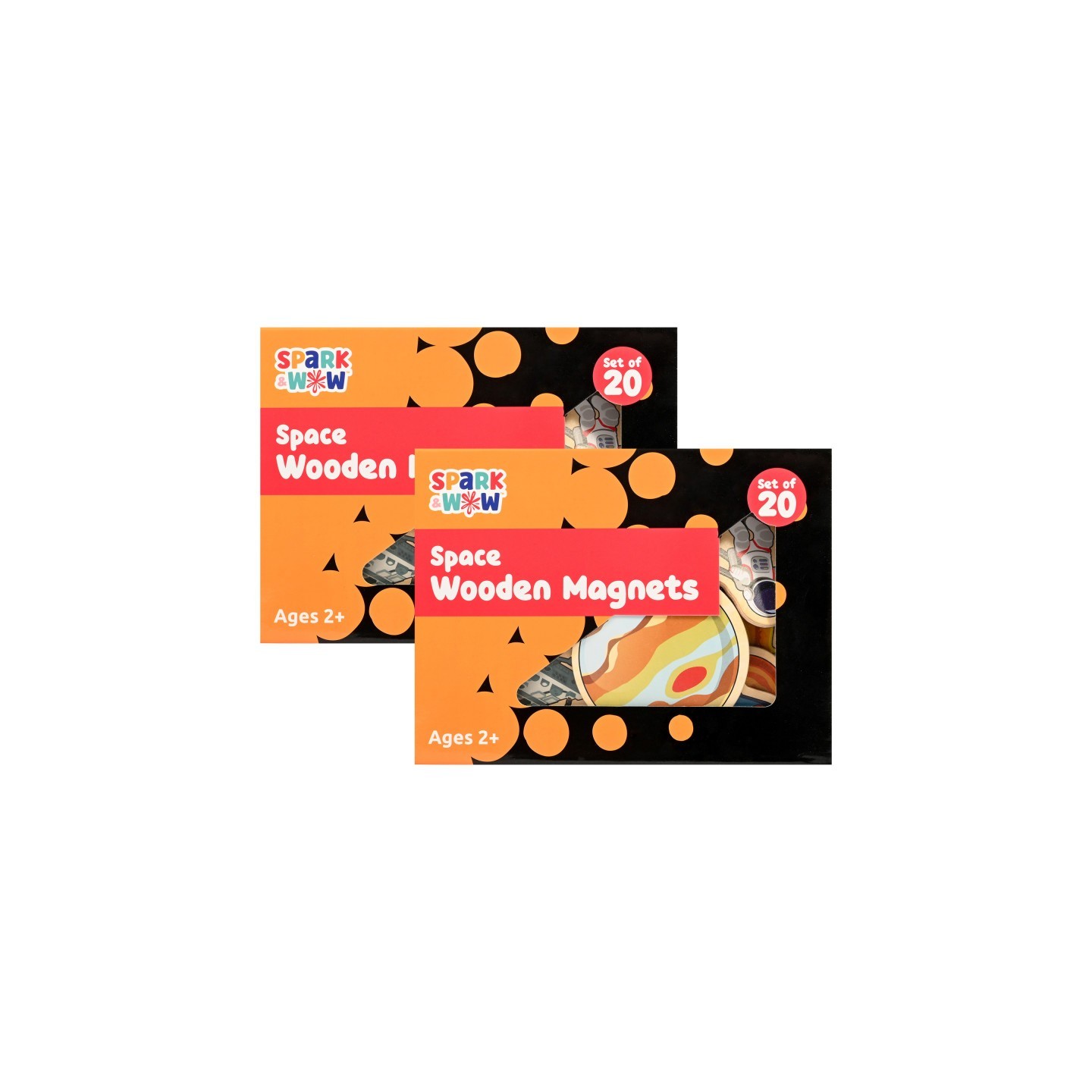 Spark & Wow Spark & Wow Wooden Magnets - Space Per Set, 2 Sets