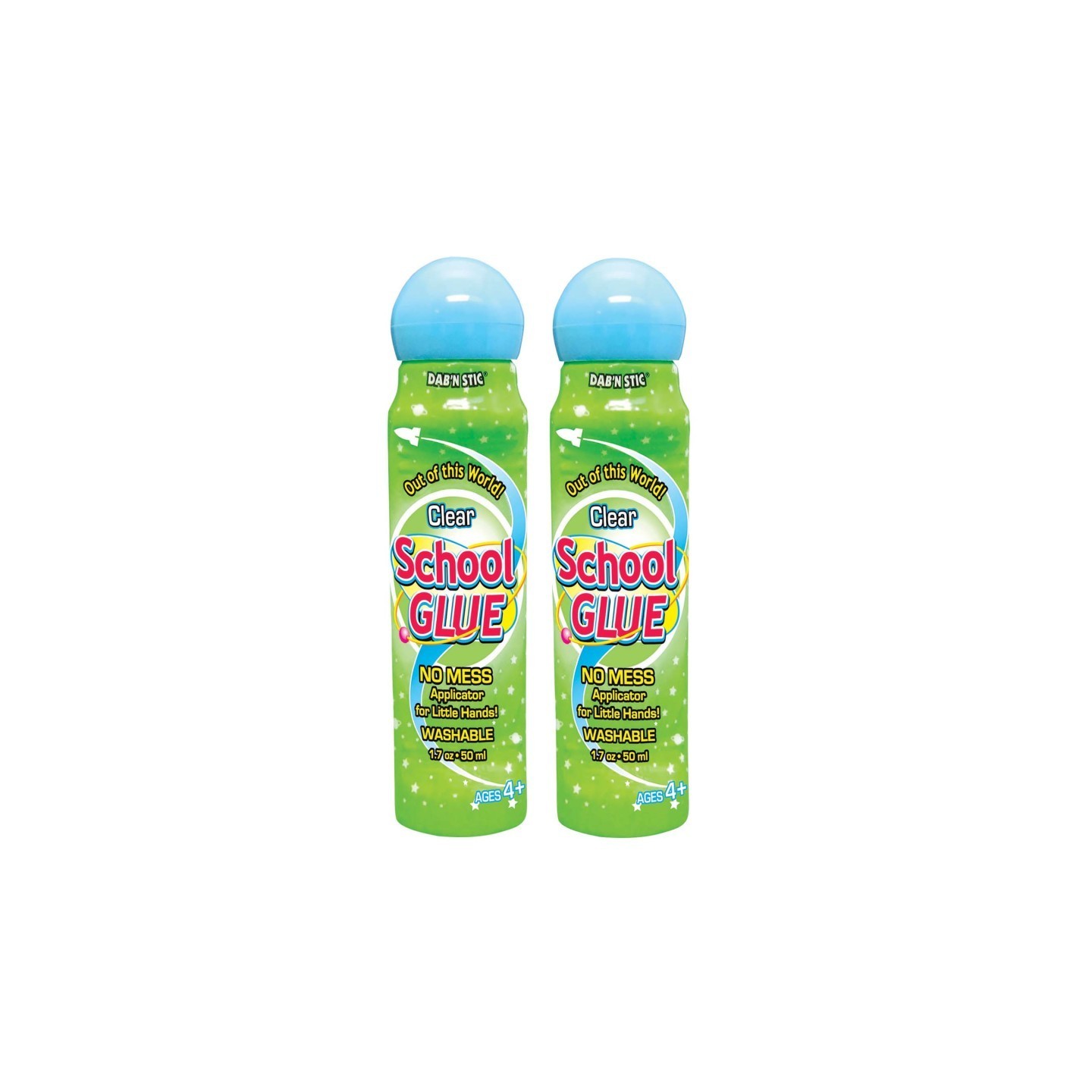 Crafty Dab® Dab'n Stic School Glue, 1.7 oz, 6 Per Pack, 2 Packs
