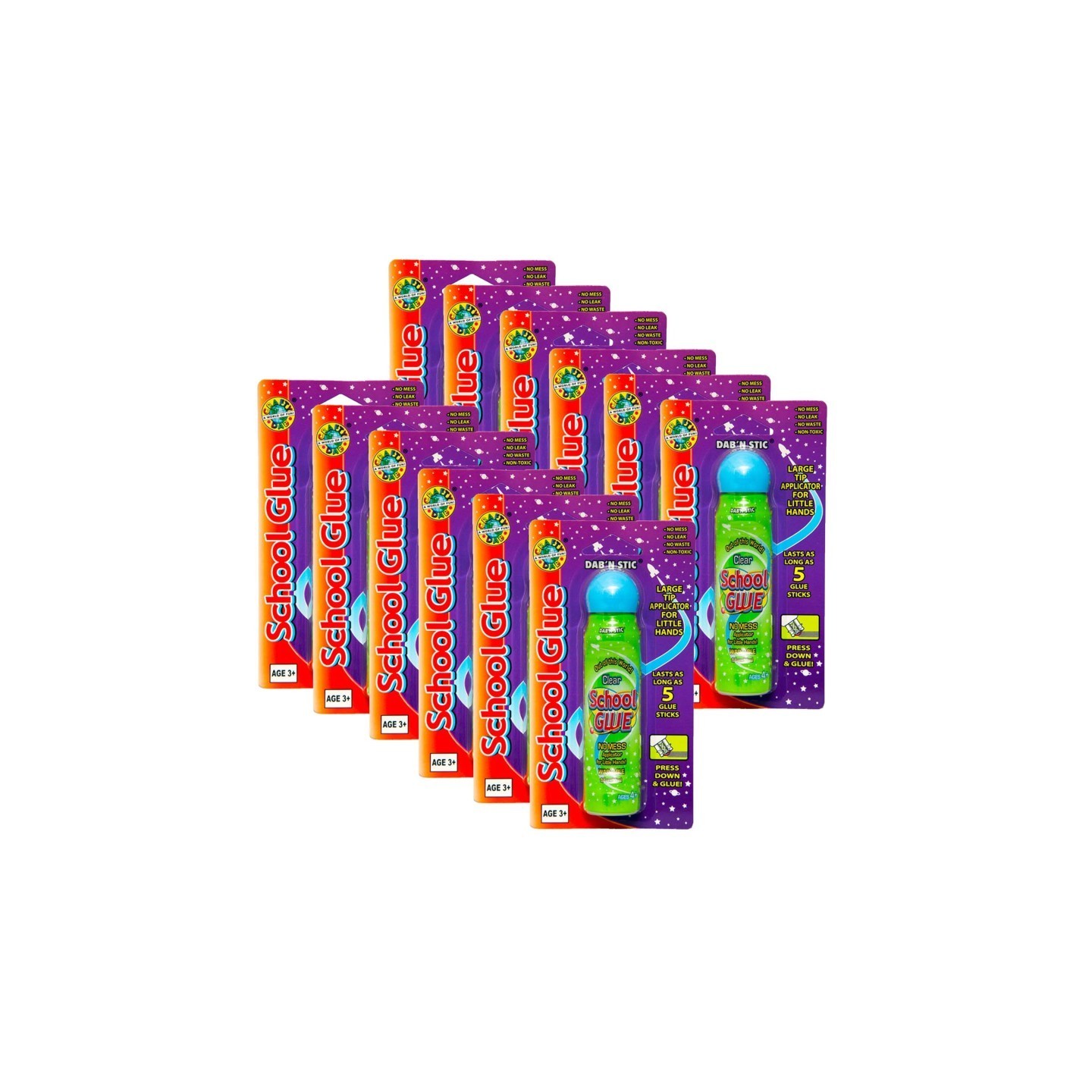 Crafty Dab® School Glue, Clear, 1.7 oz, Pack of 12