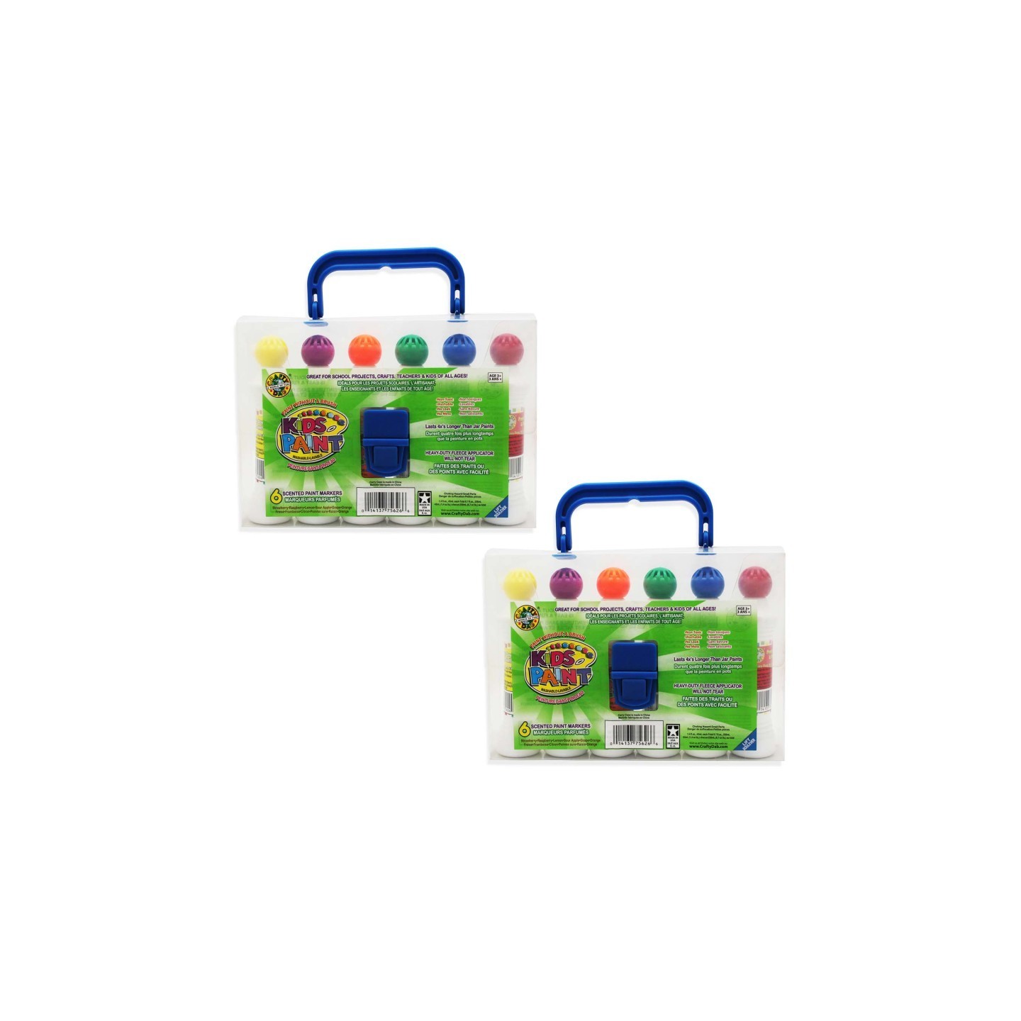 Crafty Dab® Kids Scented Paint Markers, Assorted Colors, 6 Per Pack, 2 Packs