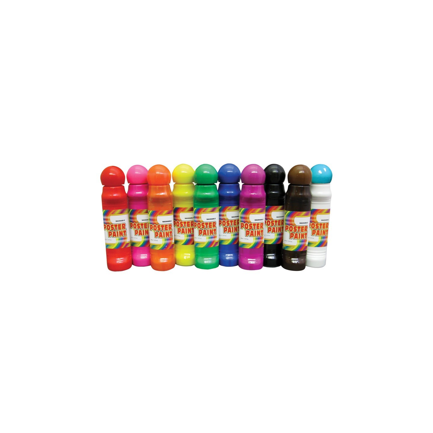 Crafty Dab® Poster Paint, Assorted Colors, 48 ml each, Pack of 10