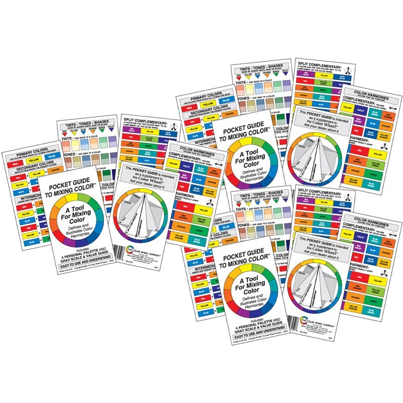 The Color Wheel Company Artist's Color Wheel Pocket Mixing Guide, Pack of 3