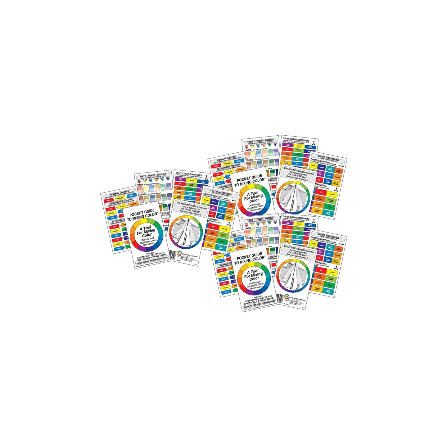 The Color Wheel Company Artist's Color Wheel Pocket Mixing Guide, Pack of 3