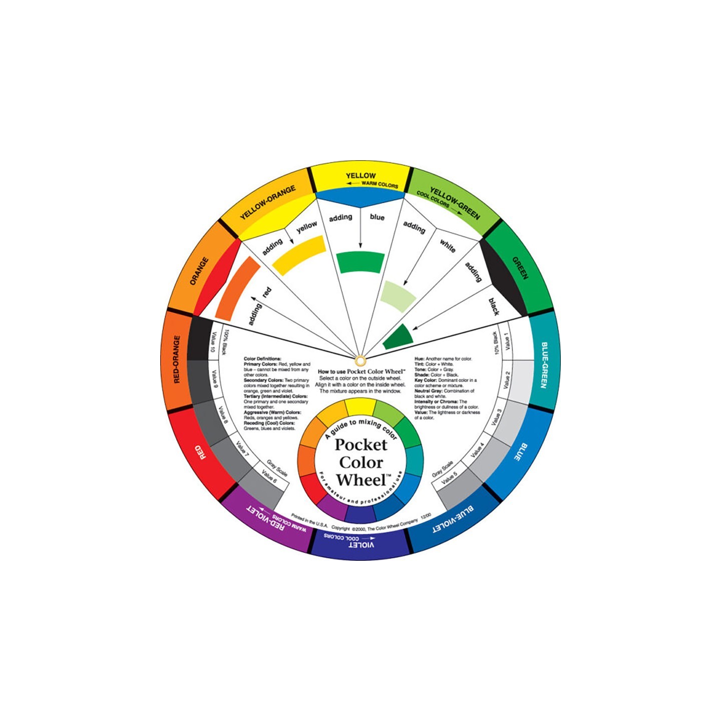 The Color Wheel Company Pocket Color Wheel, 5-1/8" Diameter