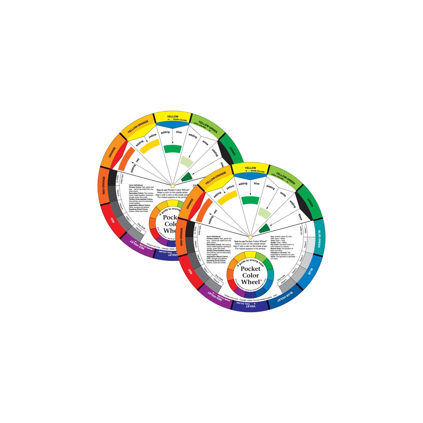 The Color Wheel Company Pocket Color Wheel, 5-1/8" Diameter, Pack of 2