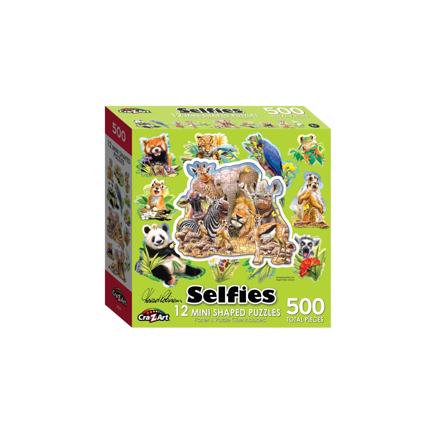 Cra-Z-Art® Jungle Selfies Mini Shaped Puzzle Set, 12 Puzzles