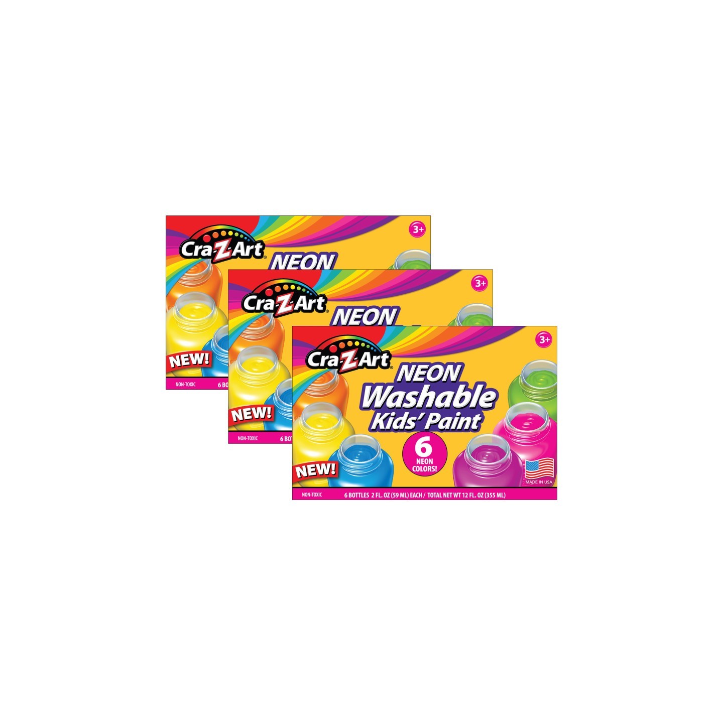 Cra-Z-Art® Washable Neon Paint, 6 Colors Per Set, 3 Sets