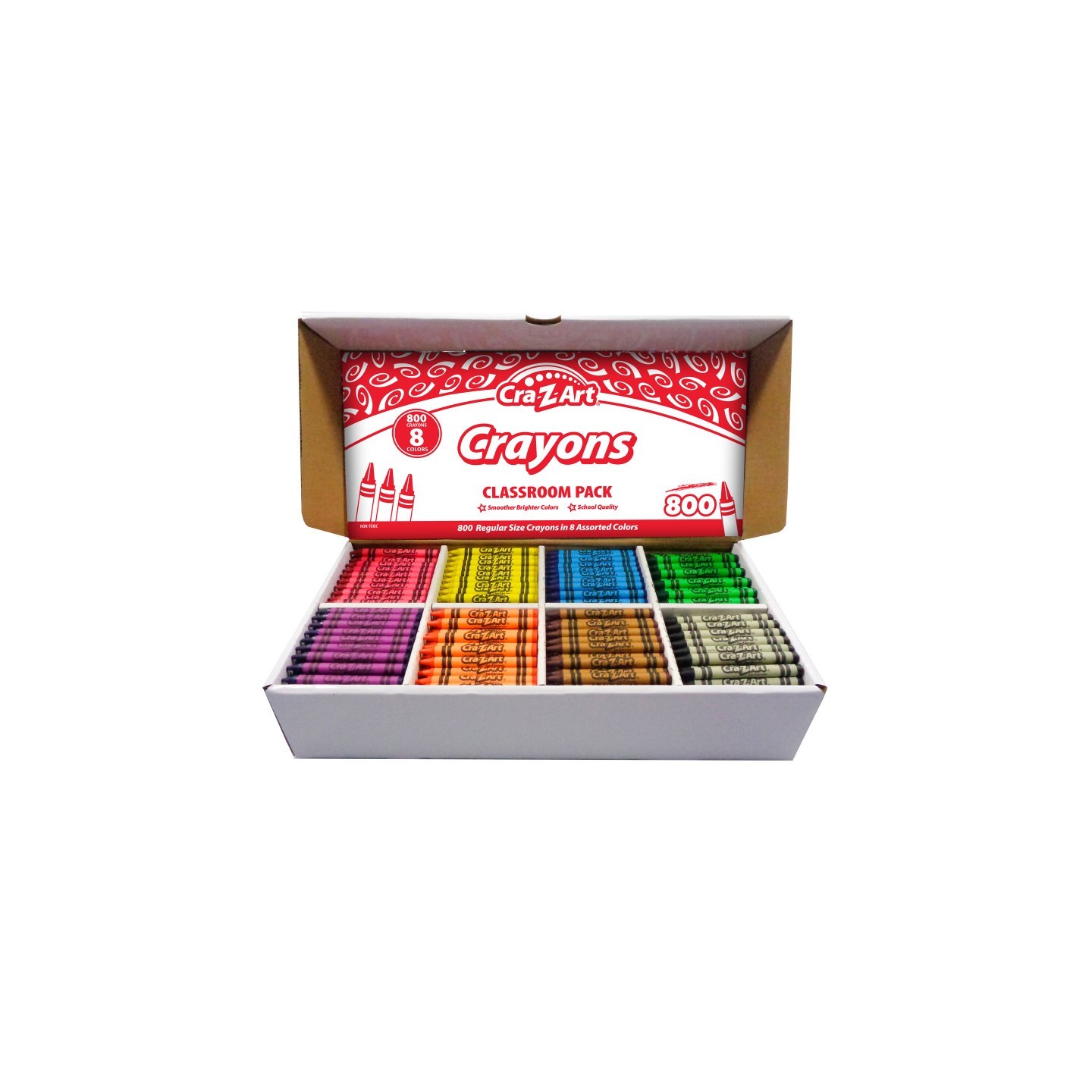 Cra-Z-Art® Crayon Classroom Pack, 8 Color, Box of 800