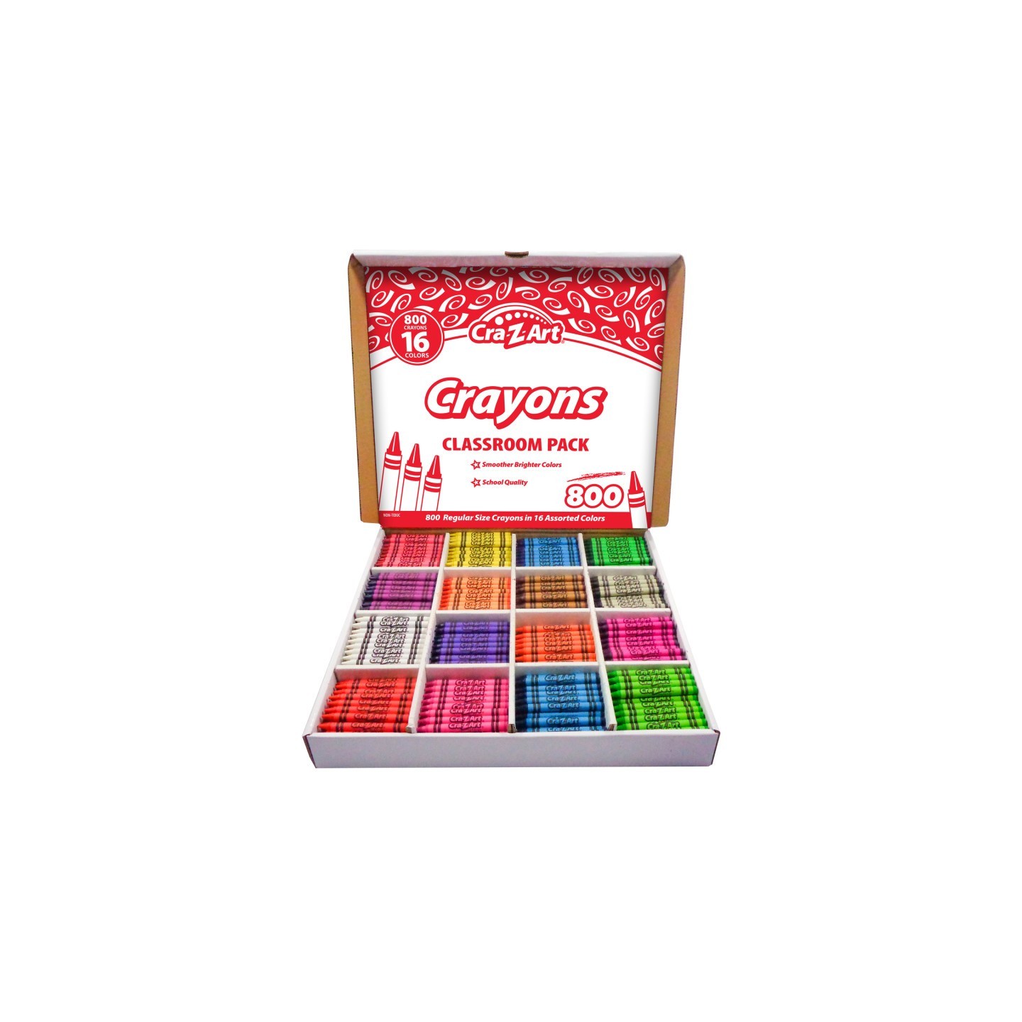 Cra-Z-Art® Crayon Classroom Pack, 16 Color, Box of 800