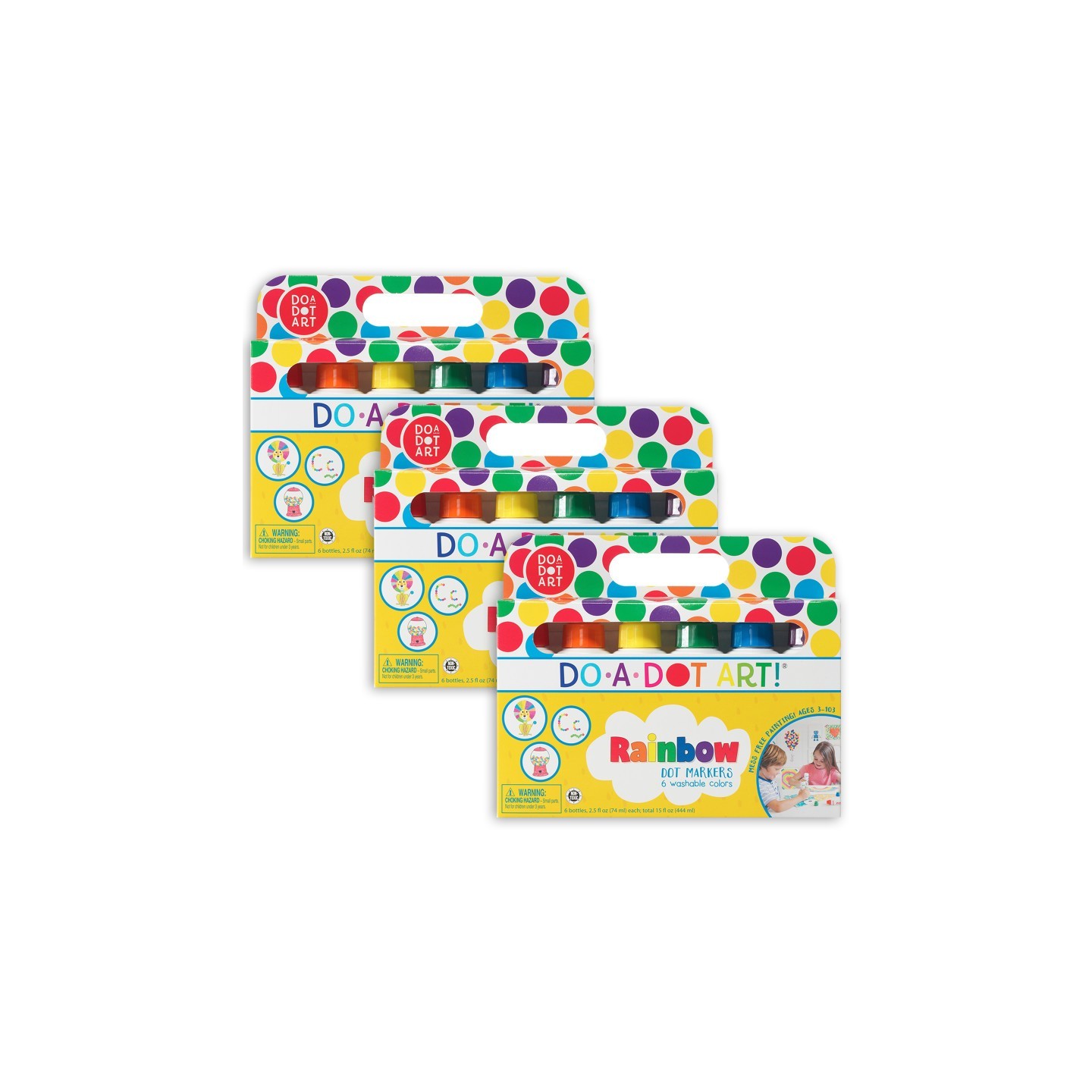 Do-A-Dot Art!® Washable Rainbow Dot Markers, 6 Colors Per Pack, 3 Packs