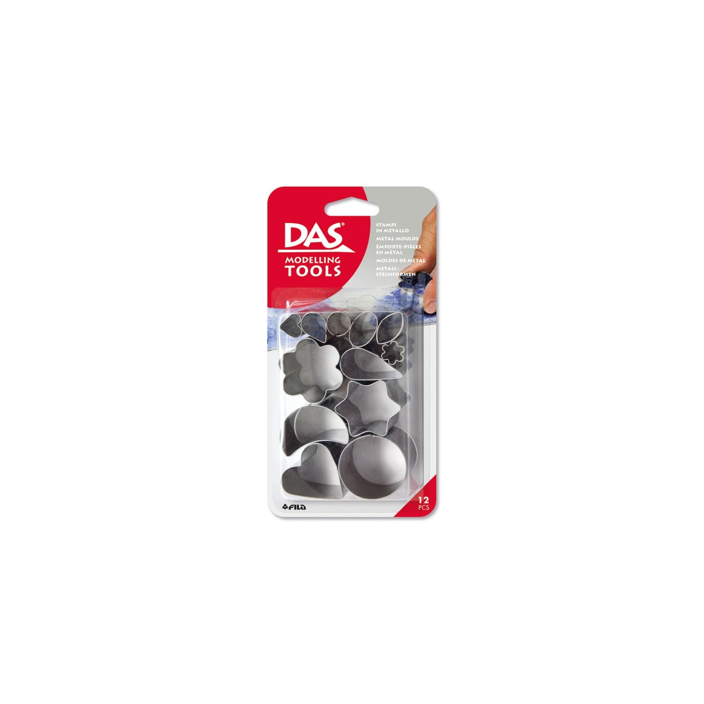 DAS® Modeling Clay Tools, Metal Cutters, 12 Pieces