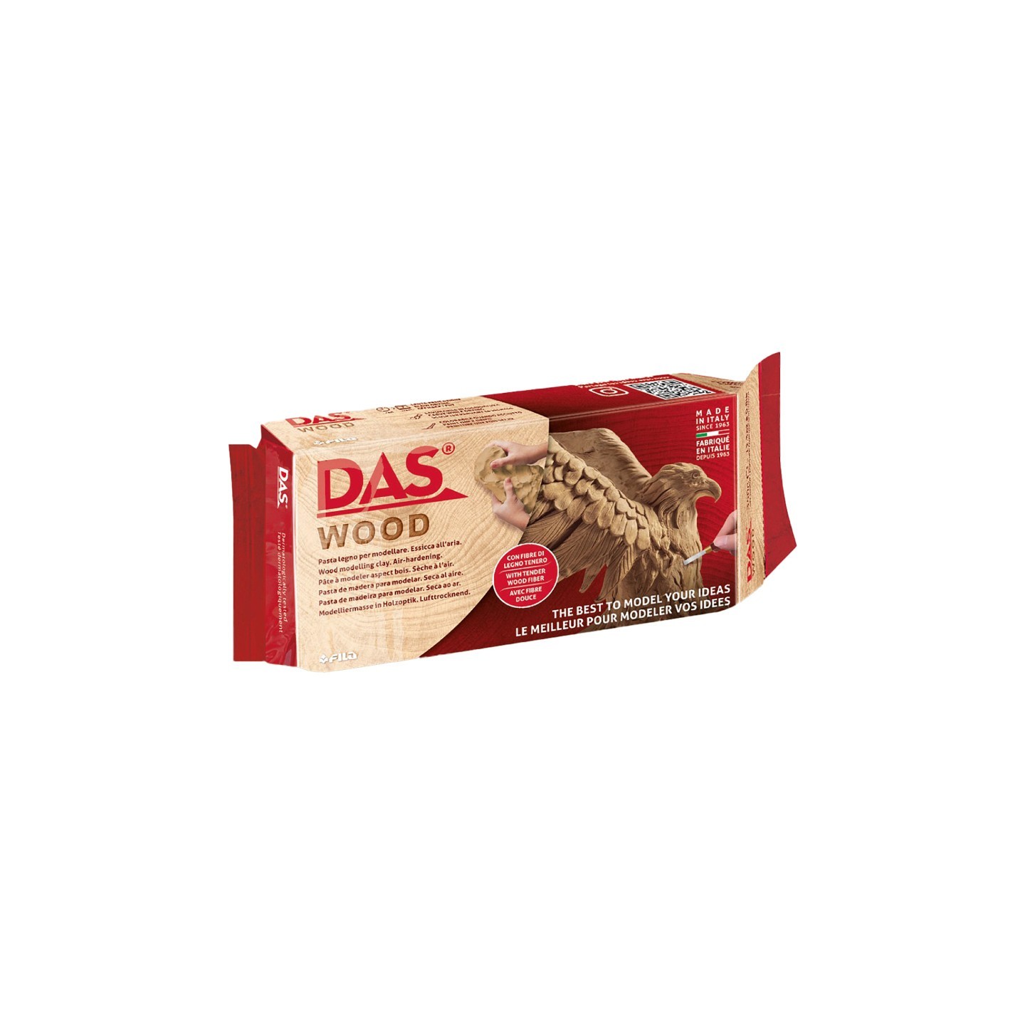 DAS® Modeling Clay Air Hardening, Wood, 700g