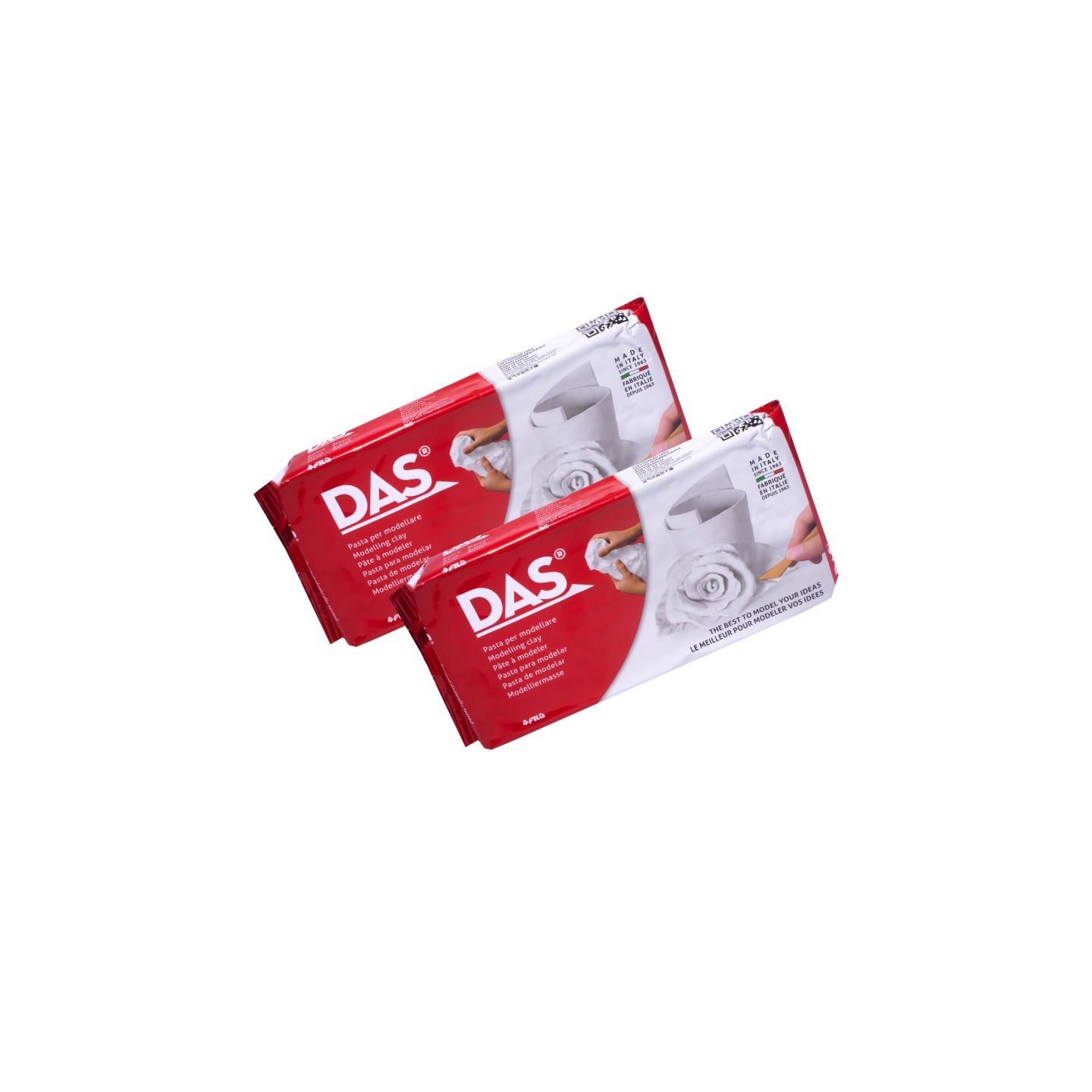 DAS® Modeling Clay Air Hardening, White, 2.2lb, Pack of 2