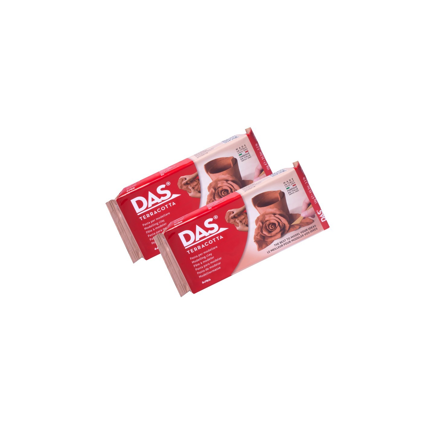 DAS® Modeling Clay Air Hardening, Terra Cotta, 2.2lb, Pack of 2