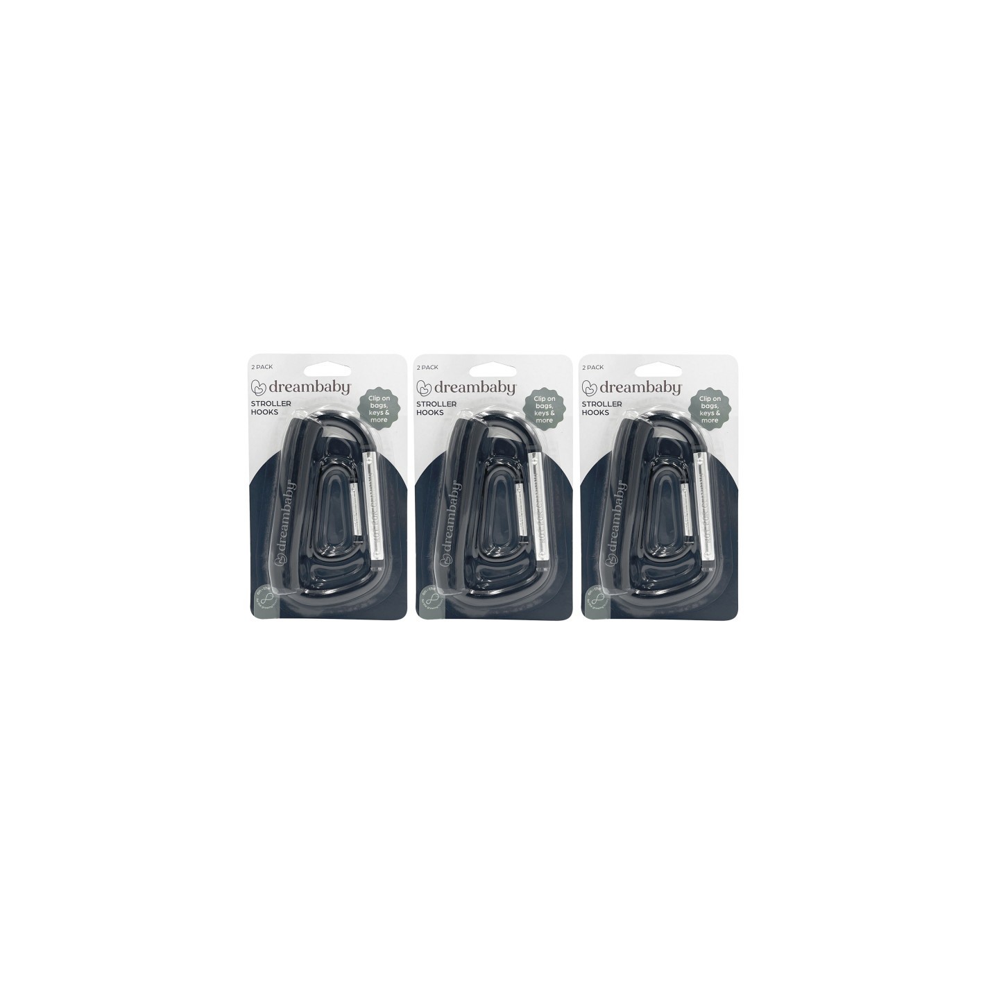Dreambaby® Stroller Hooks, 2 Per Pack, 3 Packs