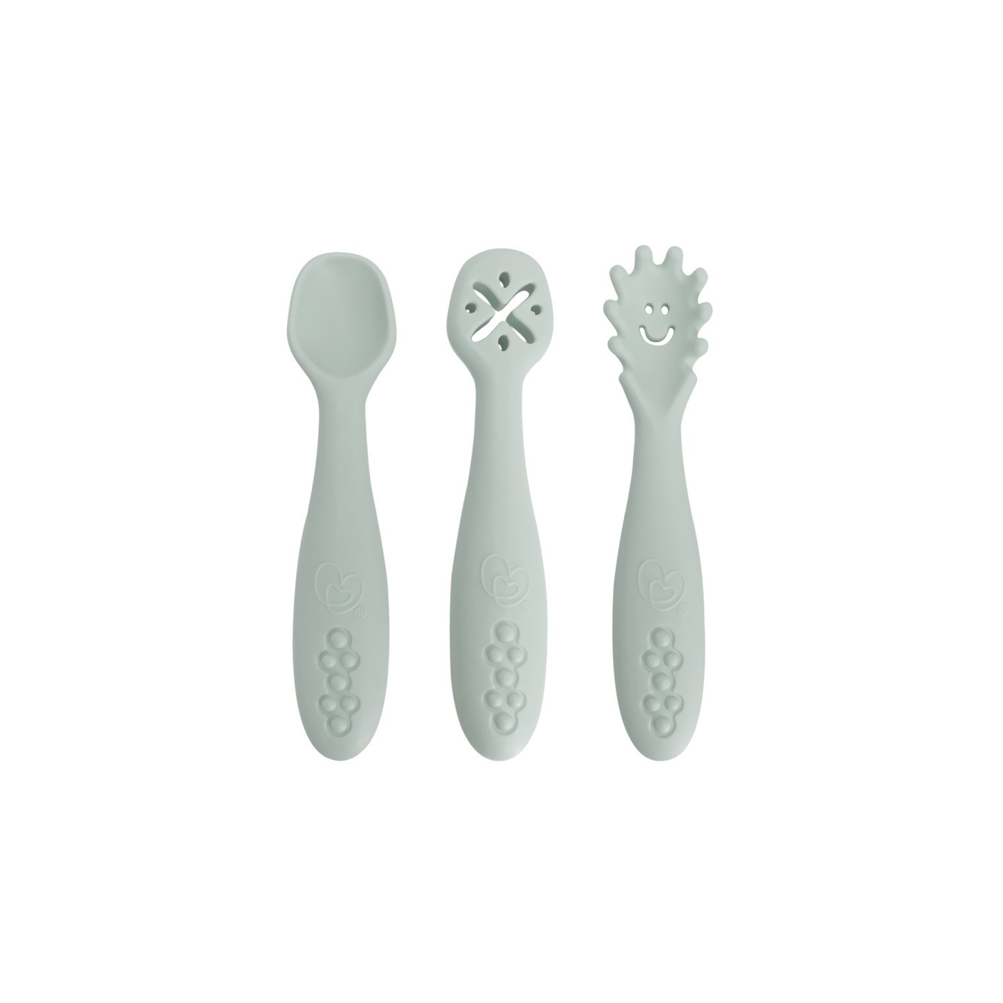 Dreambaby® Silicone Scoop, Mash & Twist 3-Piece Cutlery Set, Seafoam